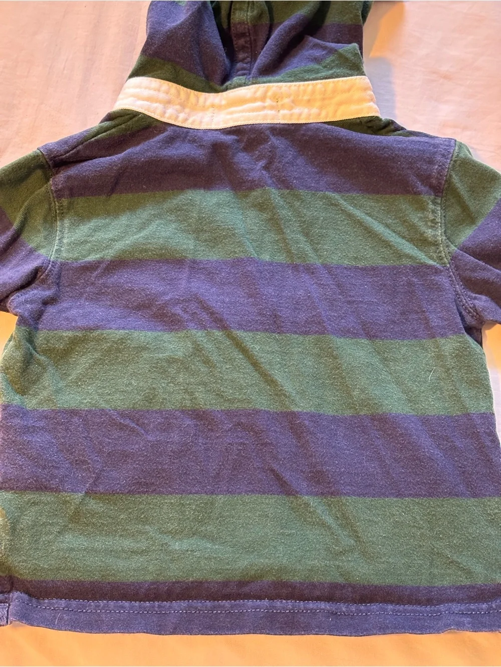 Polo by Ralph Lauren Navy & Green Striped Hooded Rugby Shirt Boys 18 Months
